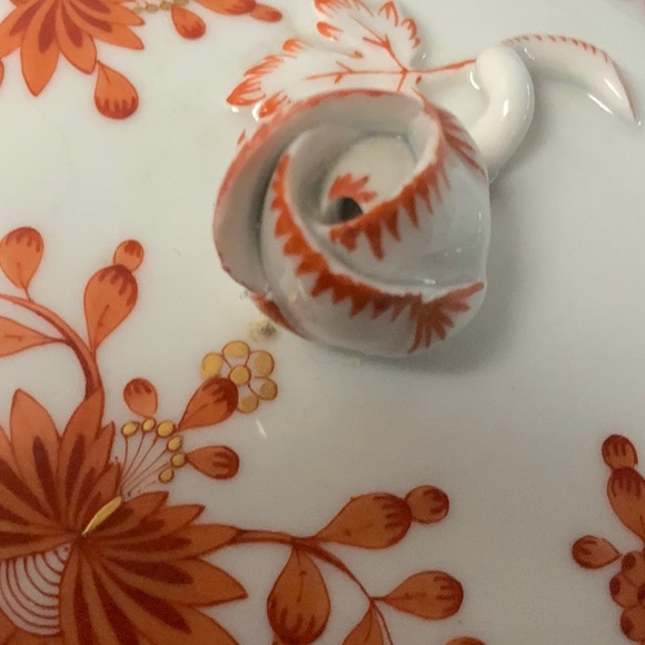 🌟Host Pic!🌟Meissen Indian Red/Orange Tea/Coffee Service for 6 - Picture 3 of 8